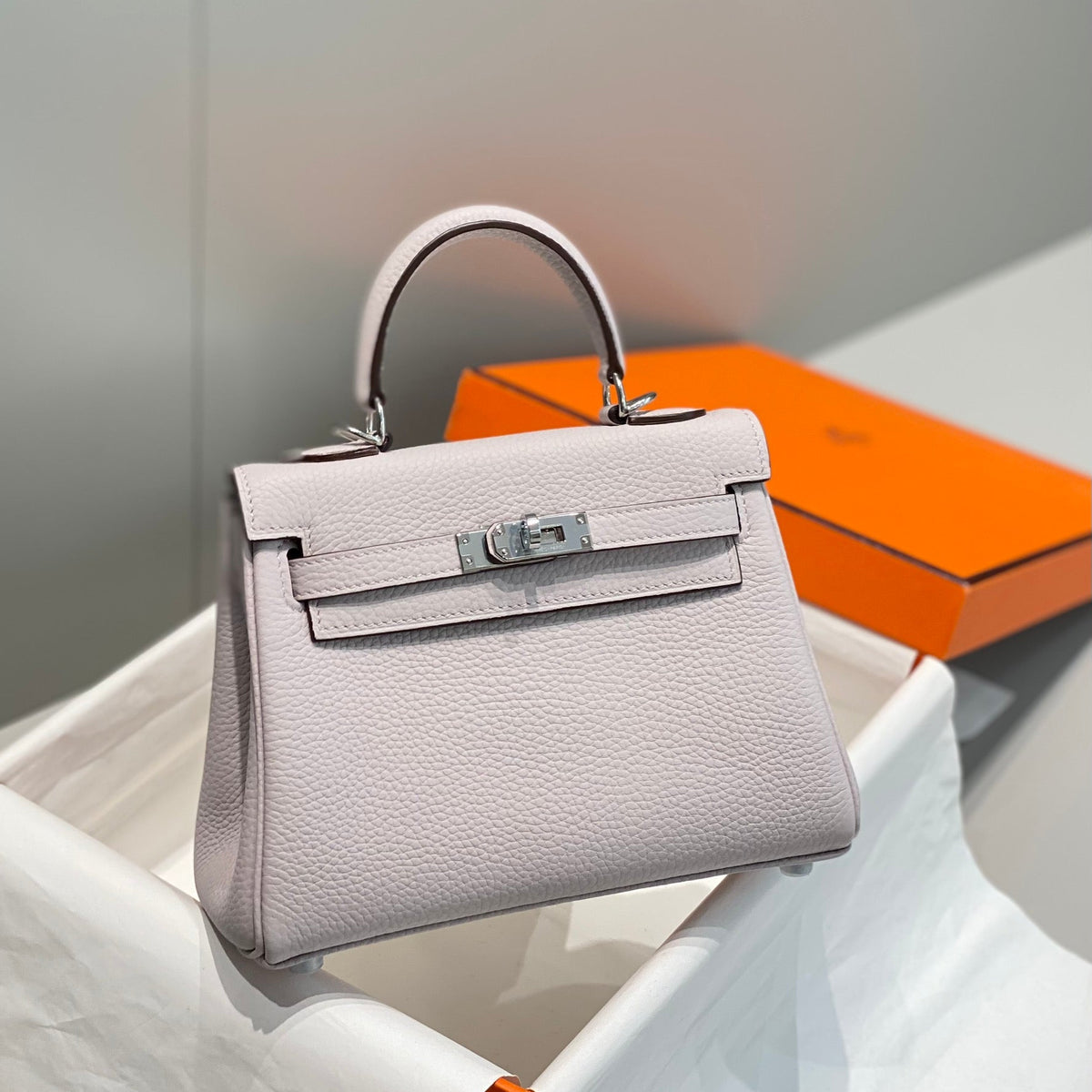 HM KELLY MINI 20 SEAFOAM EPSOM SILVER HARDWARE