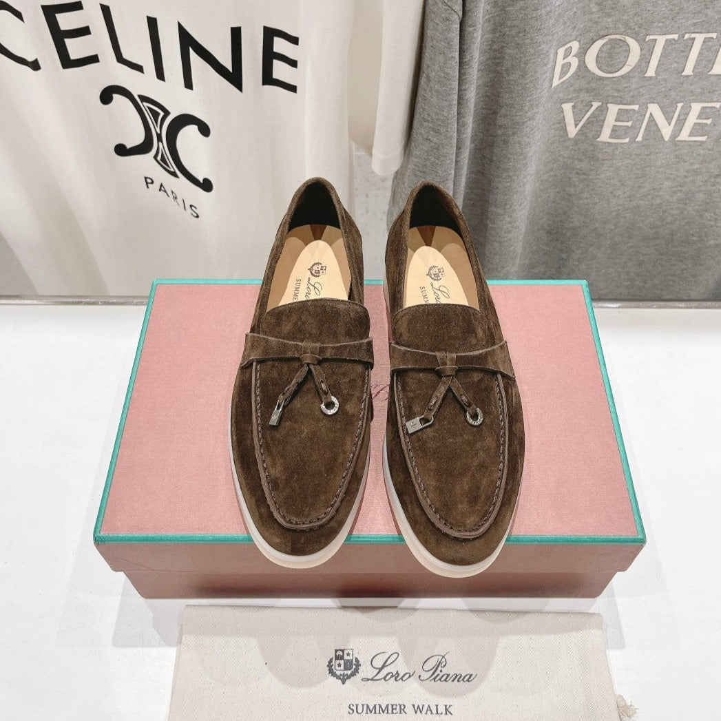 LP Summer Charm Walk Loafer Beige Suede Lamb Fur